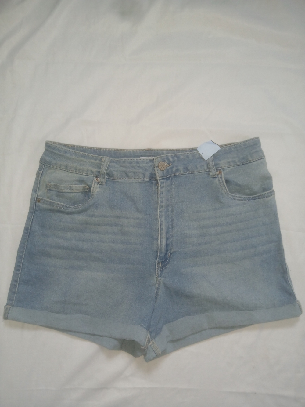 High-Rise Light Blue Denim Jean Shorts for Women